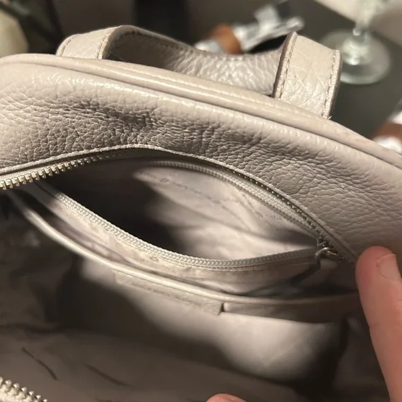 MICHAEL KORS Abbey Medium Grey Studded Pebbled Leather Backpack - Picture 13 of 16